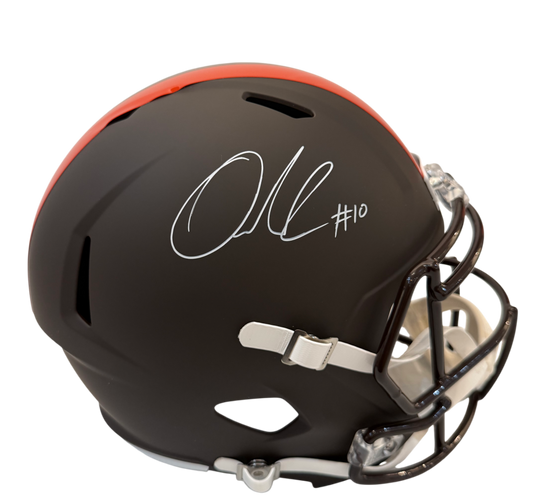 Quinshon Judkins Signed Autographed Cleveland Browns Alpha Dawg Speed Replica Helmet Beckett COA