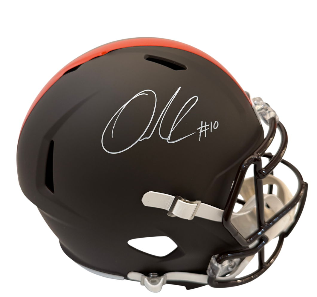 Quinshon Judkins Signed Autographed Cleveland Browns Alpha Dawg Speed Replica Helmet Beckett COA