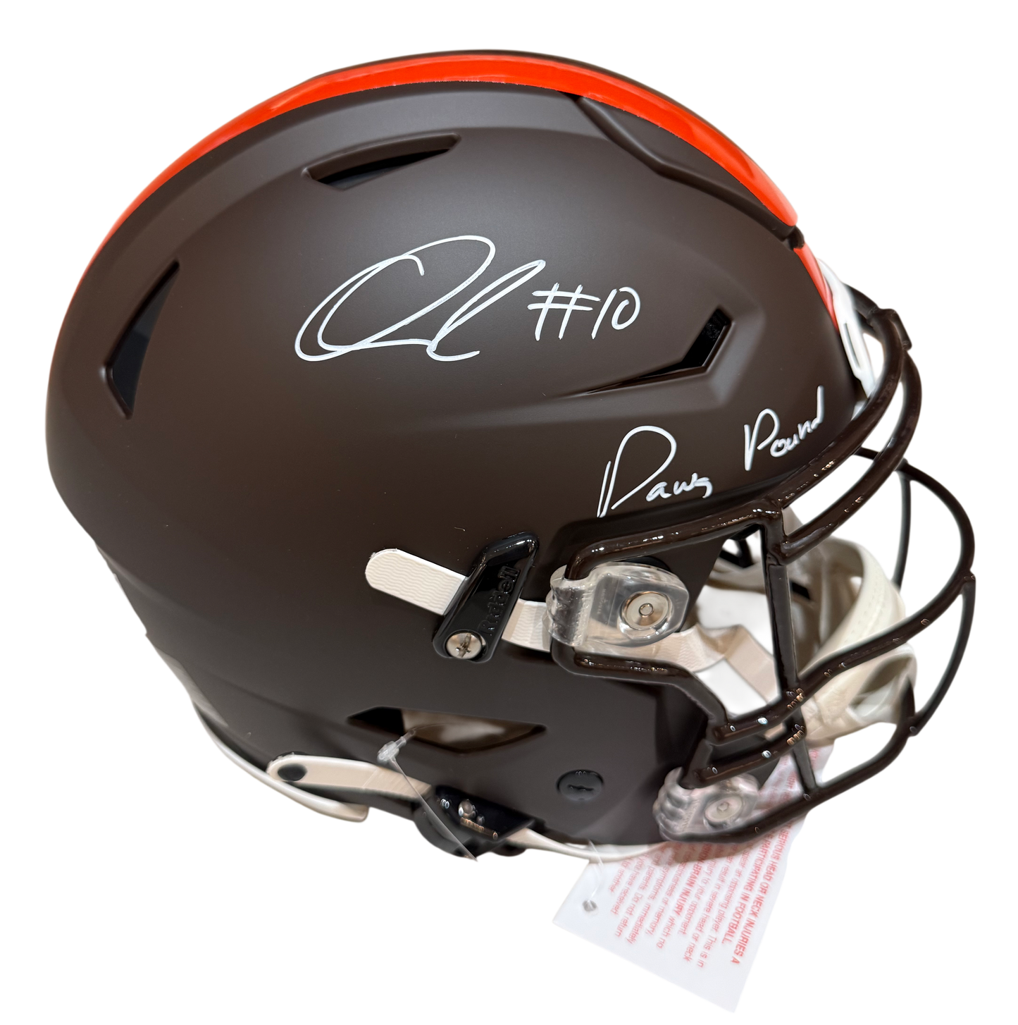Quinshon Judkins Signed Autographed Cleveland Browns Alpha Dawg Speed Flex Helmet With “Dawg Pound” Inscription Swau COA