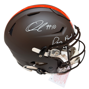 Quinshon Judkins Signed Autographed Cleveland Browns Alpha Dawg Speed Flex Helmet With “Dawg Pound” Inscription Swau COA