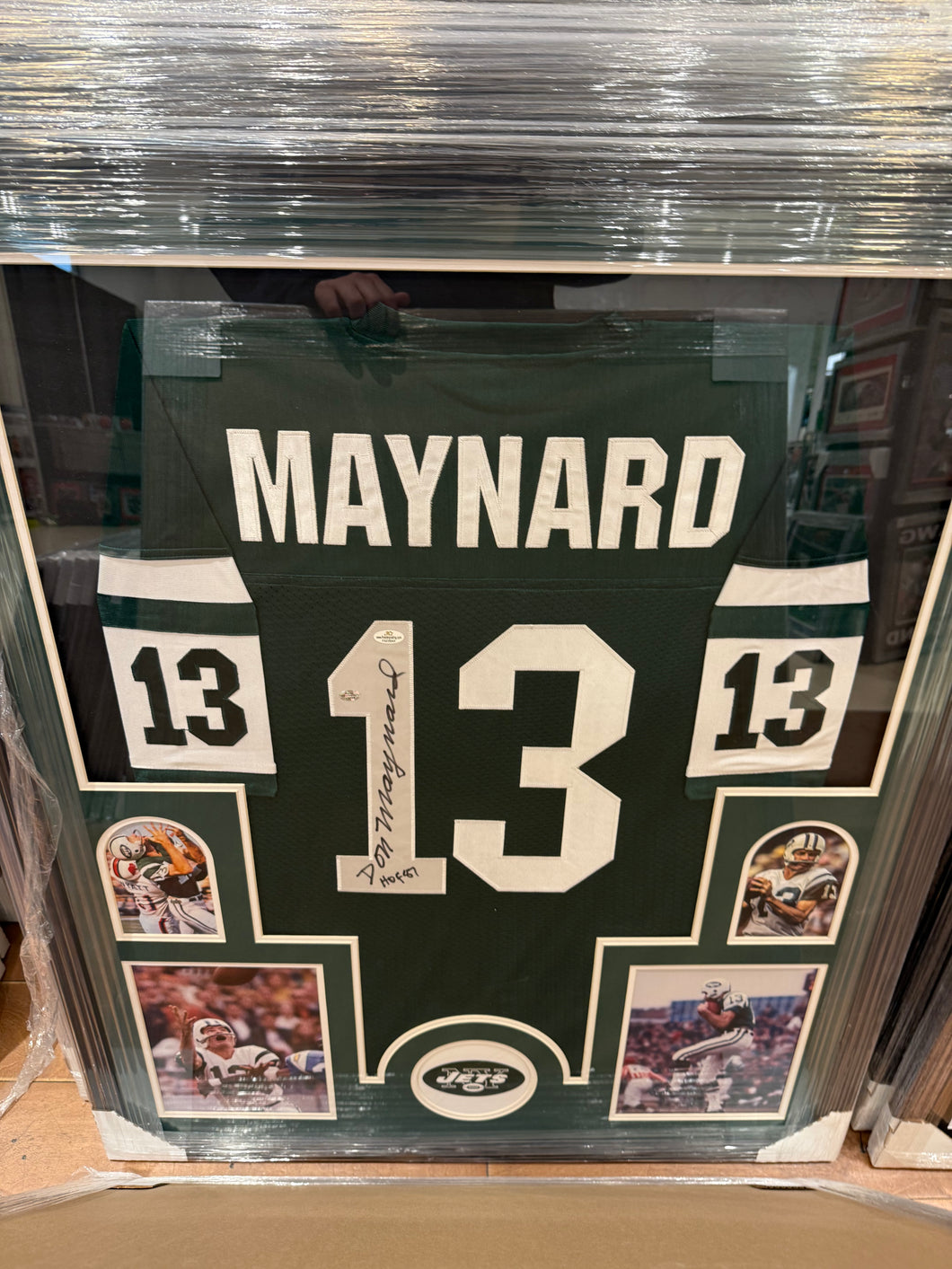New York Jets Don Maynard Signed Autographed Jersey Custom Framed COA