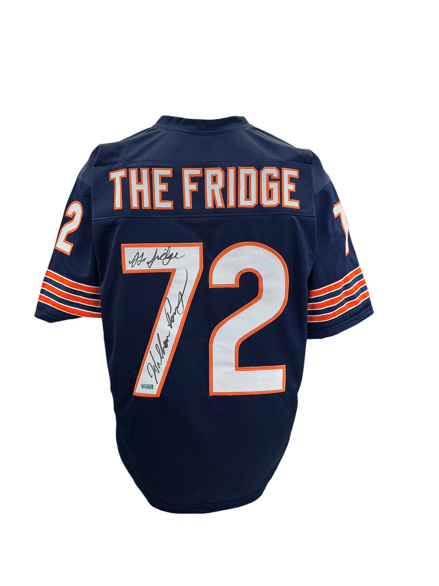 William “The Fridge” Perry Signed Autographed Chicago Bears Custom Navy Jersey With “The Fridge” Inscription Prime Time Witnessed Coa