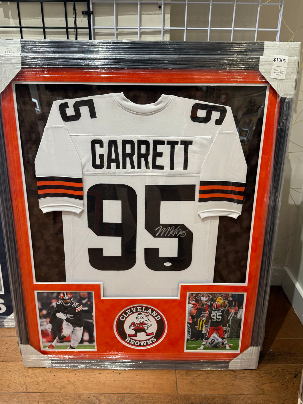 Cleveland Browns Myles Garrett Hand Signed Autographed Custom Jersey Custom Framed JSA COA