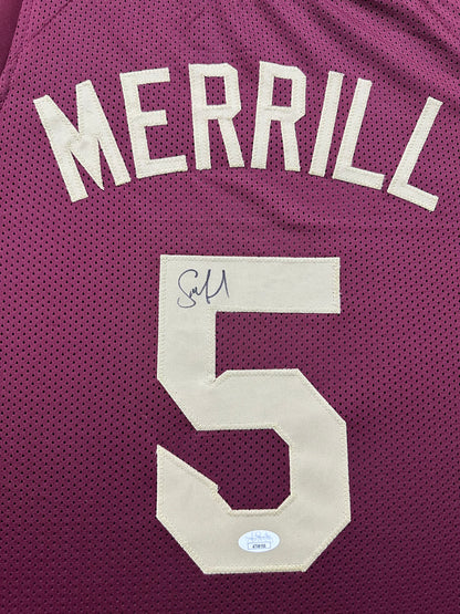 Cleveland Cavaliers Sam Merrill Hand Signed Autographed Custom Maroon Jersey with JSA COA
