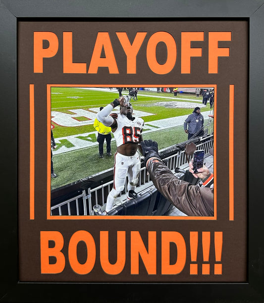 Cleveland Browns David Njoku “Playoff Bound” Custom Framed 8x10 Photo