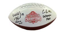 Load image into Gallery viewer, Will Howard, Cody Simon Ohio State Buckeyes Dual Signed National Champs MVP Logo Football PROVA Swau COA