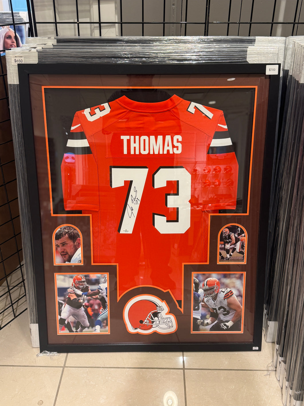 Cleveland Browns Joe Thomas Hand Signed Autographed Jersey Custom Framed certified COA