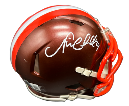 Cleveland Browns Nick Chubb Hand Signed Autographed Flash Mini Helmet with Beckett COA
