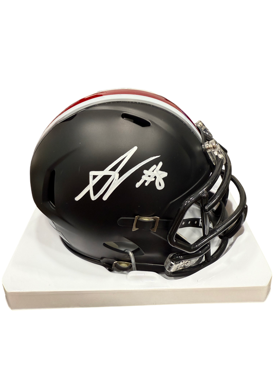 Arvell Reese Signed Autographed Ohio State Buckeyes Black Mini Helmet Prime Time Witness Coa