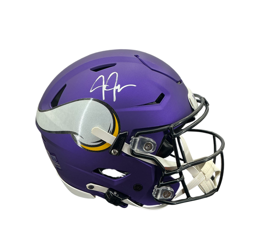 Justin Jefferson Signed Autographed Minnesota Vikings Full Size Authentic Speed Flex Helmet Beckett COA