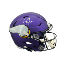 Load image into Gallery viewer, Justin Jefferson Signed Autographed Minnesota Vikings Full Size Authentic Speed Flex Helmet Beckett COA