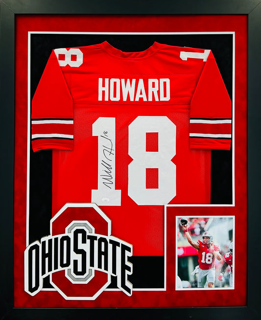 Ohio State Buckeyes Will Howard Hand Signed Autographed Jersey Custom Framed JSA COA