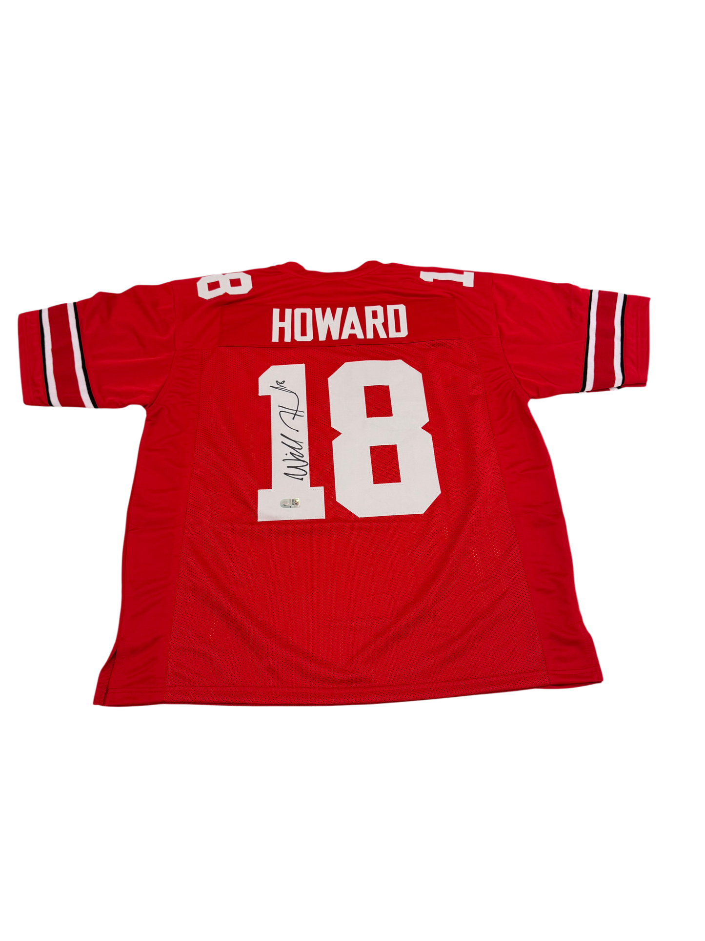 Ohio State Buckeyes Will Howard Hand Signed Autographed Custom Red Jersey Swau COA