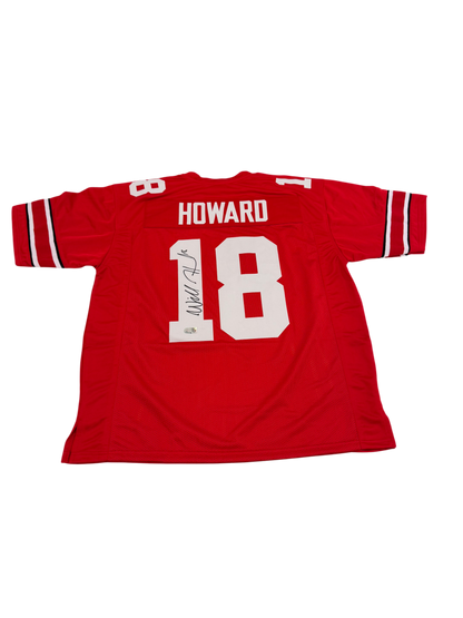 Ohio State Buckeyes Will Howard Hand Signed Autographed Custom Red Jersey Swau COA
