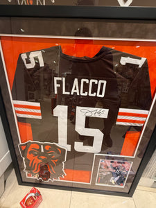 Cleveland Browns Joe Flacco Signed Autographed Jersey Custom Framed JSA COA