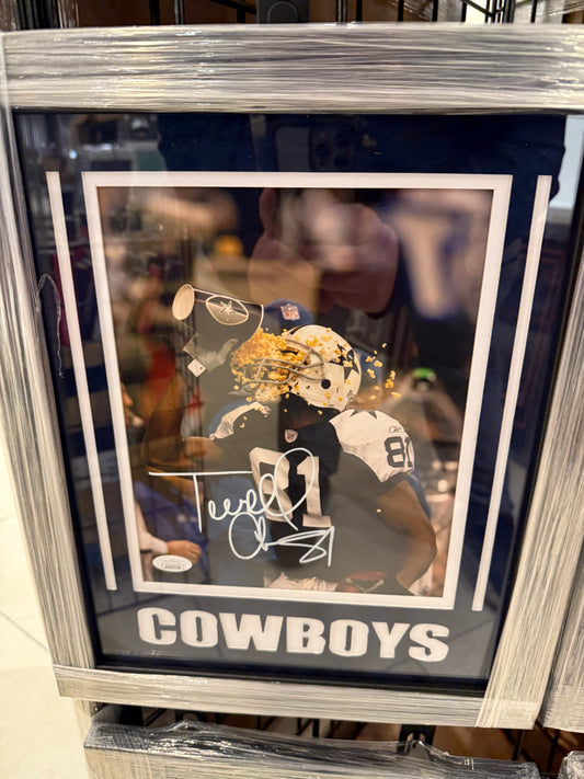 Dallas Cowboys Terrell Owens Signed Autographed 11x17 Photo Custom Framed JSA COA