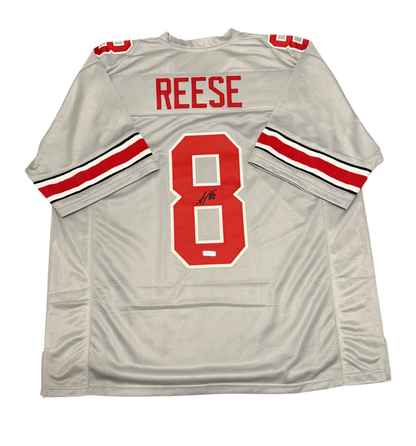 Arvell Reese Signed Autographed Ohio State Buckeyes Gray Custom Jersey Prime Time Witness COA