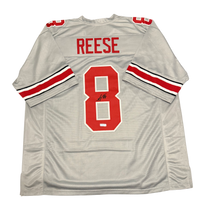 Load image into Gallery viewer, Arvell Reese Signed Autographed Ohio State Buckeyes Gray Custom Jersey Prime Time Witness COA