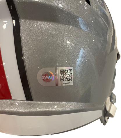 Ohio State Buckeyes Jack Sawyer Hand Signed Autographed Full Size Replica Helmet With “2024 National Champ Scoop and Score” Swau COA
