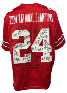 The Ohio State Buckeyes Team Hand Signed Autographed National Championship Custom Jersey 30 Signatures Swau COA