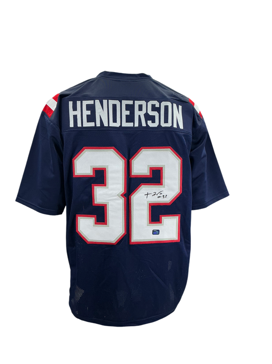TreVeyon Henderson New England Patriots Signed Autographed Custom Jersey PROVA Coa