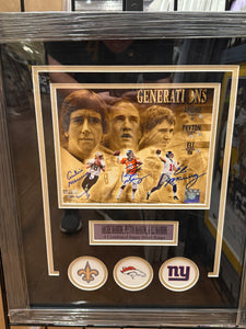 NFL Manning Brothers Peyton Eli and Archie Manning Signed Autographed 11x14 Photo Custom Framed Steiner COA
