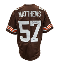 Load image into Gallery viewer, Clay Matthews Signed Autographed Cleveland Browns Custom Jersey Coa