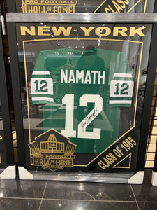 Joe Namath Pro Football Hall Of Fame EXCLUSIVE CUSTOM FRAMED JERSEY JSA COA