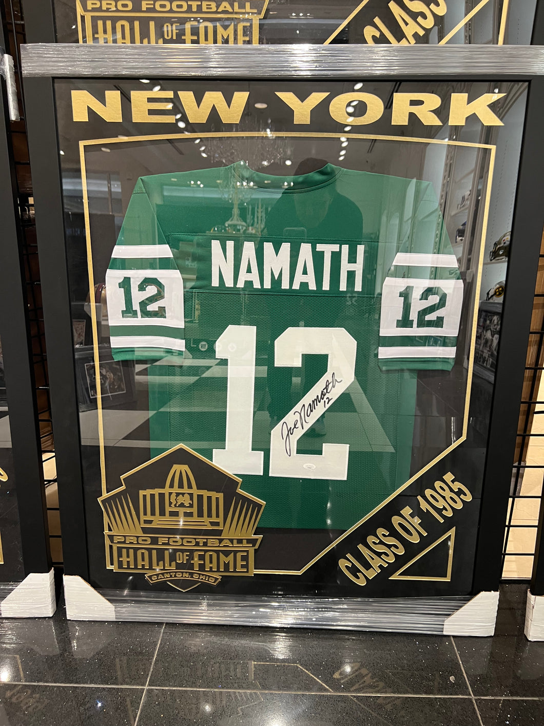 Joe Namath Pro Football Hall Of Fame EXCLUSIVE CUSTOM FRAMED JERSEY JSA COA