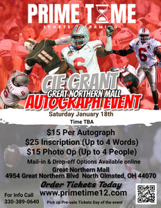 Cie Grant 1/18/25 at Great Northern Mall Pre-Sale ticket for PHOTO OP to have your photo taken (up to 4 people at once) with the player