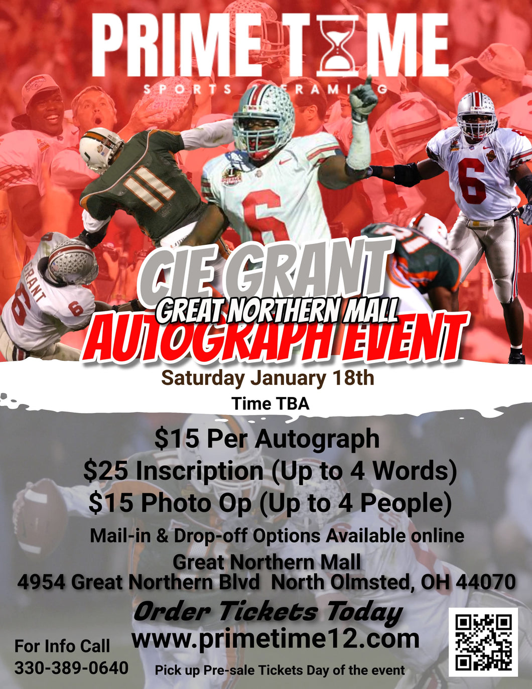 Cie Grant 1/18/25 at Great Northern Mall Pre-Sale ticket for PHOTO OP to have your photo taken (up to 4 people at once) with the player