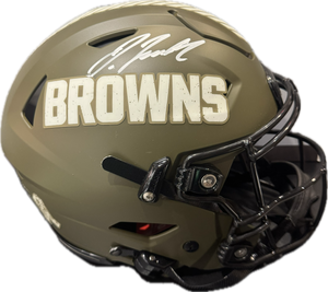 Cleveland Browns Jerry Jeudy Hand Signed Autographed Full Size Speedflex Authentic Salute to Service Helmet with COA