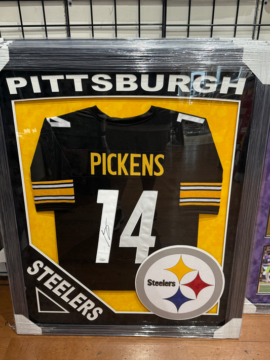 Pittsburgh Steelers George Pickens Signed Autographed Custom Jersey Custom Framed JSA COA