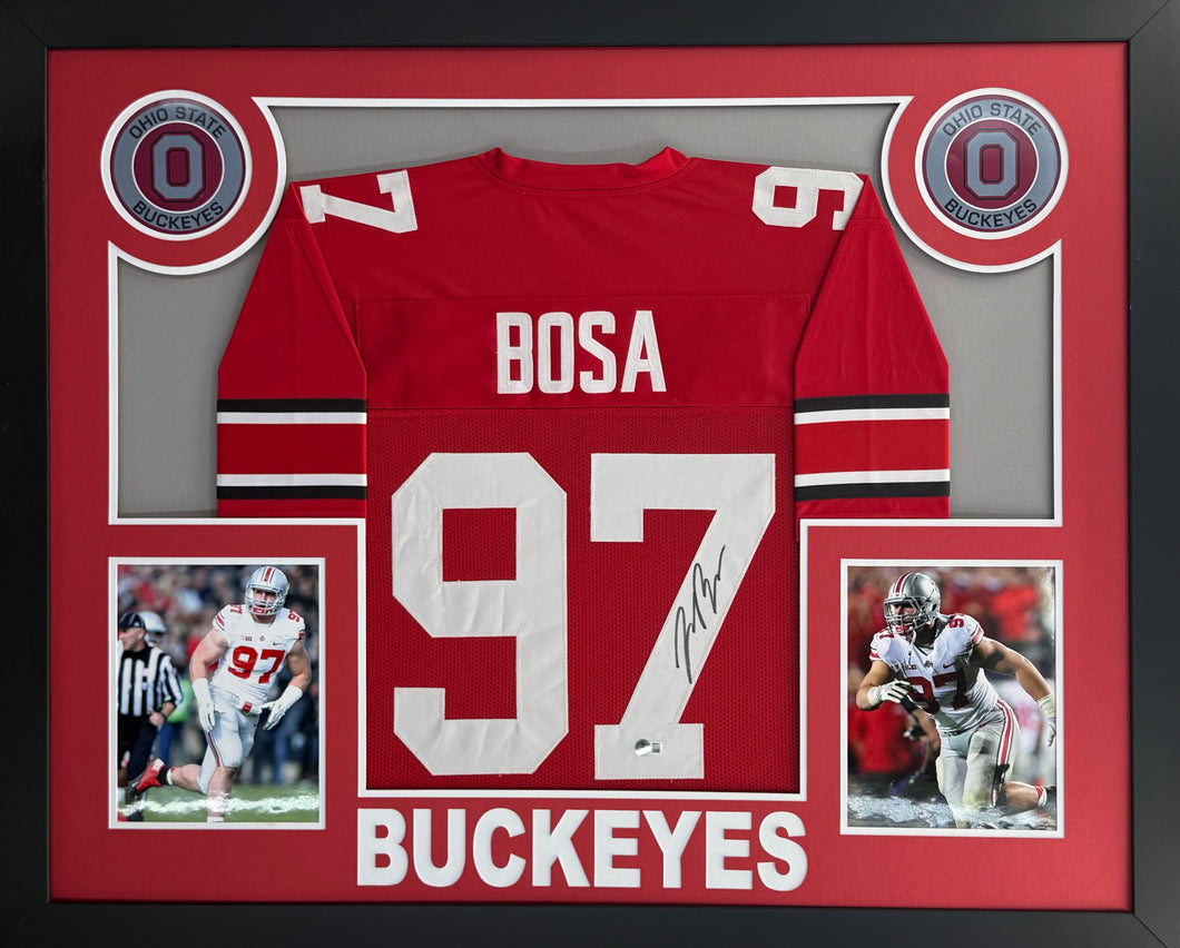 Joey Bosa Signed Autographed Buckeyes Custom Jersey Custom Framed Beckett COA