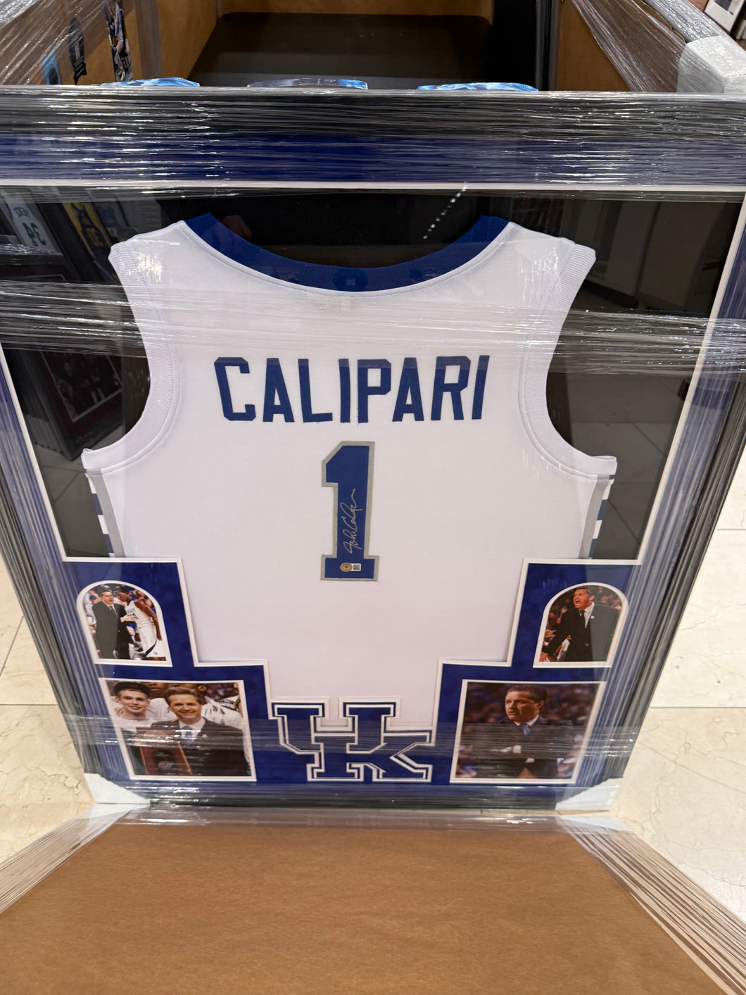 Kentucky Wildcats John Calpari Signed Autographed Jersey Custom Framed JSA COA
