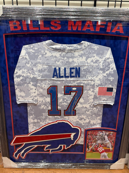 Buffalo Bills Josh Allen Signed Autographed Nike Jersey Custom Framed JSA COA
