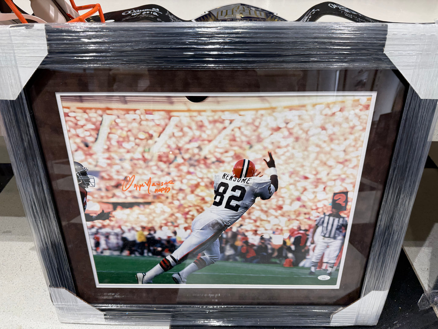 Cleveland Browns Ozzie Newsome Signed Autographed 16x20 Photo Custom Framed JSA COA