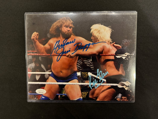 WWE Ric Flair / Hacksaw Jim Duggan Hand Signed Autographed 8x10 Photo JSA COA