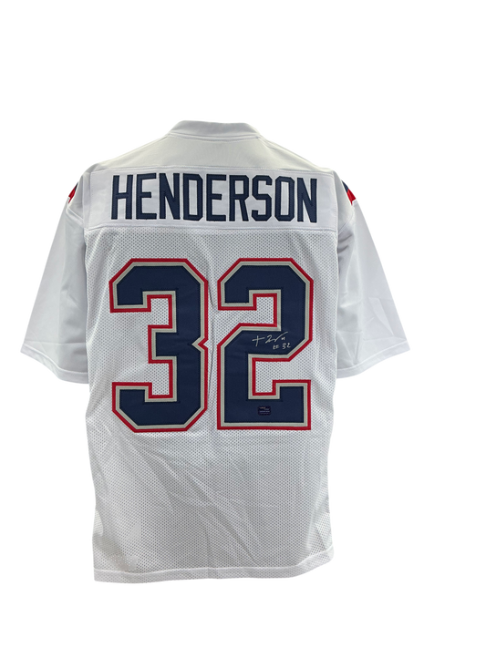 TreVeyon Henderson New England Patriots Signed Autographed Custom Jersey PROVA Coa