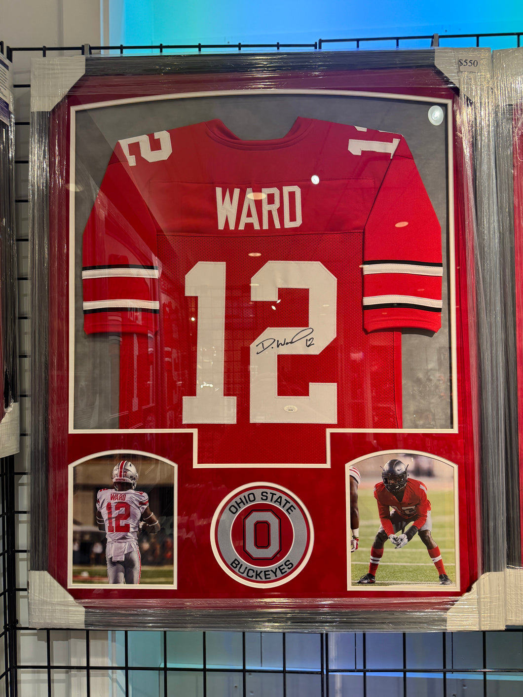 Ohio State Buckeyes Denzel Ward Hand Signed Autographed Jersey Custom Framed JSA COA
