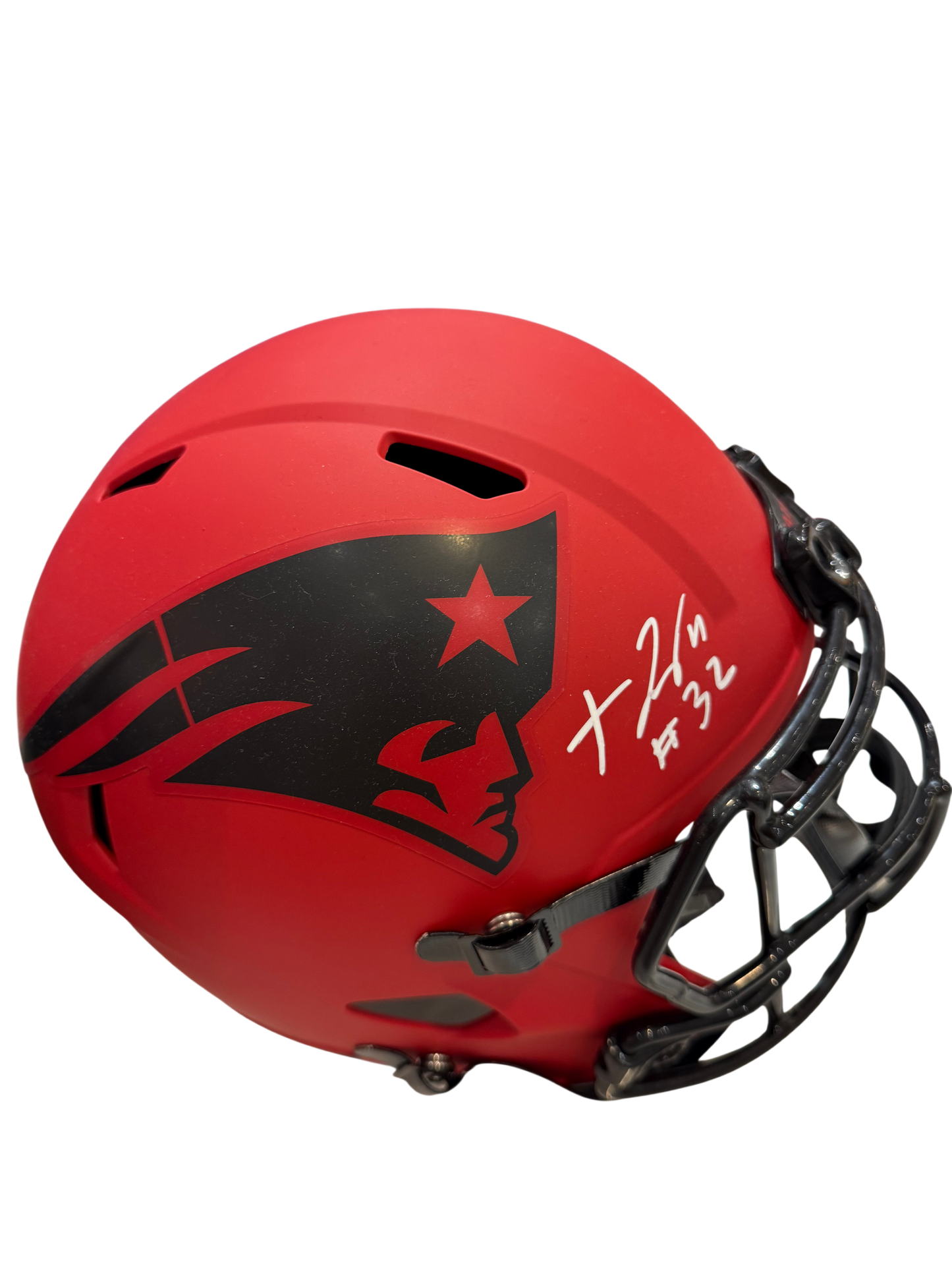 TreVeyon Henderson Signed Autographed Patriots Full size replica helmet PROVA coa