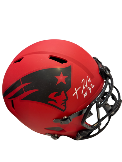 TreVeyon Henderson Signed Autographed Patriots Full size replica helmet PROVA coa