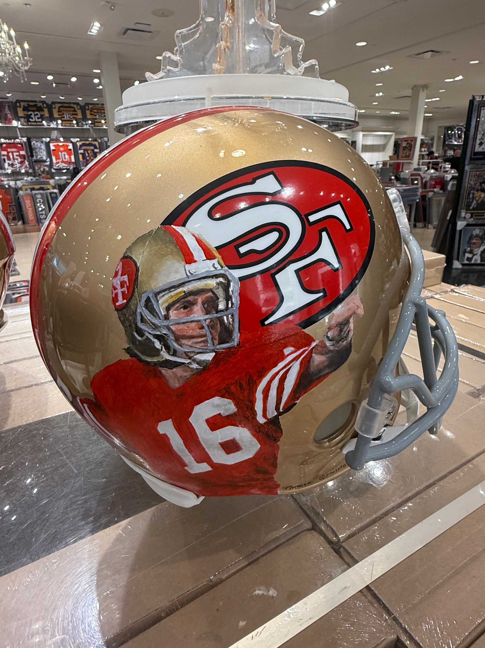 San Francisco 49ers Joe Montana Painted Full Size Helmet – Prime Time Sports & Framing