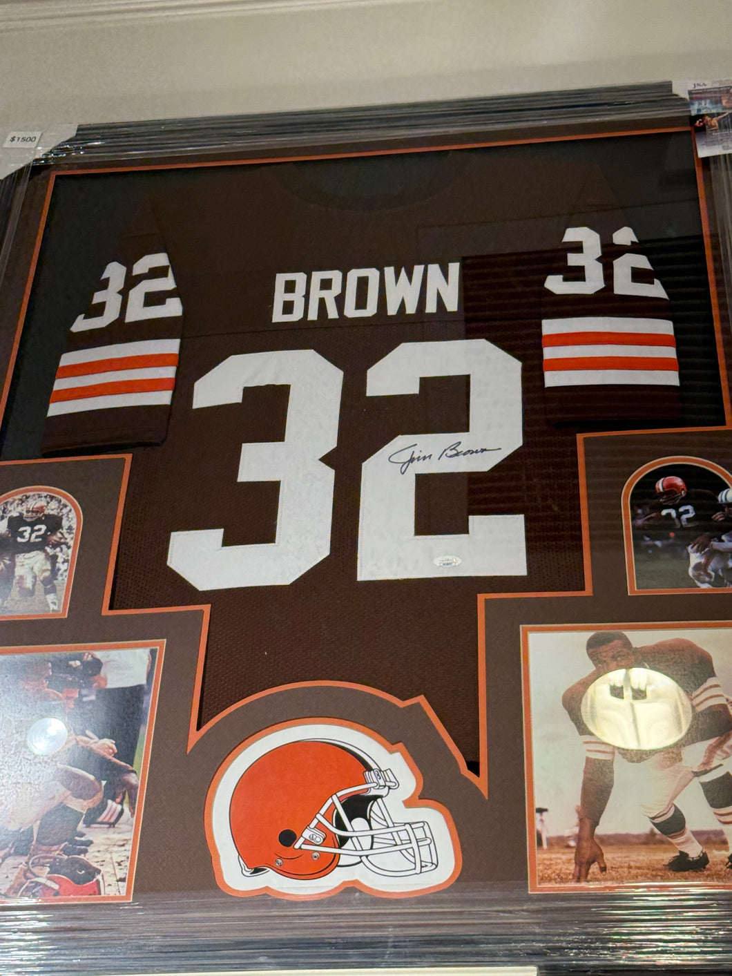 Cleveland Browns Jim Brown Signed Autographed Jersey Custom Framed JSA COA