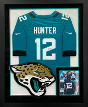 Load image into Gallery viewer, Jacksonville Jaguars Travis Hunter Hand Signed Autographed Authentic Nike Jersey Custom Framed Beckett Witness Coa
