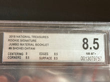 Load image into Gallery viewer, 2018 Panini National Treasures Shohei Ohtani Booklet Jumbo Jersey Auto /99