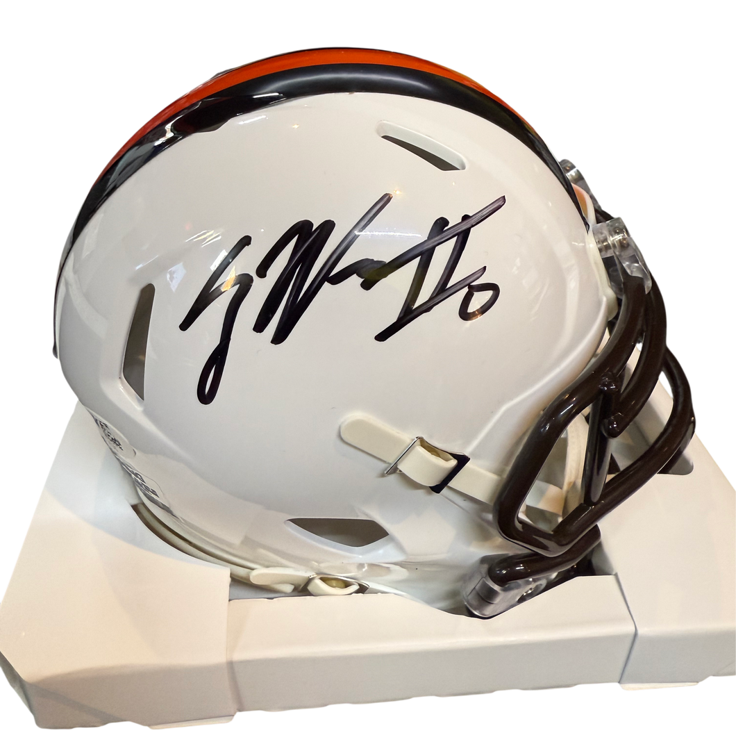 Greg Newsome Signed Autographed Cleveland Browns White Alternate Mini Helmet Five Star COA
