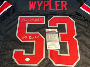 Luke Wypler Ohio State Custom Black Jersey JSA COA