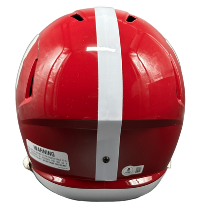 ALABAMA CRIMSON TIDE NICK SABAN HAND SIGNED AUTOGRAPHED NCAA SPEED REPLICA HELMET INSCRIBED “ROLL TIDE” Beckett COA