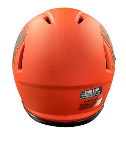 Carson Schwesinger Signed Autographed Cleveland Browns Rave Orange Mini Helmet Signed in Black includes COA